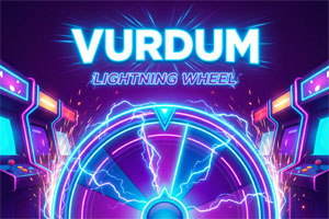 Vurdum, Şimşek Çarkı oyununda enerji efektleriyle çevrili büyük ödül çarkı ve bonus alanları